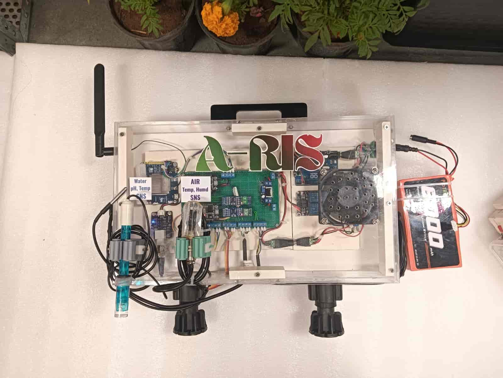 A-RIS sensor module — IoT board with multi-sensor array (top view)