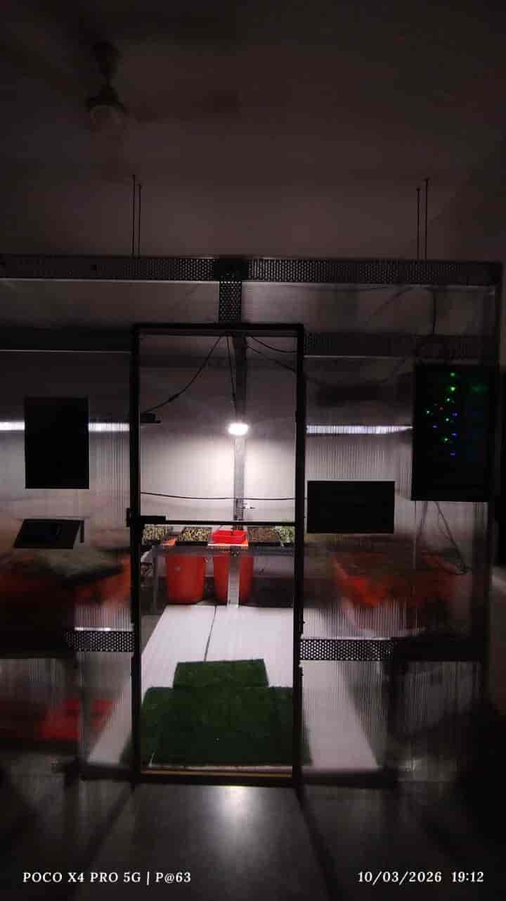 Inside the chamber — multi-crop trays under LED lighting